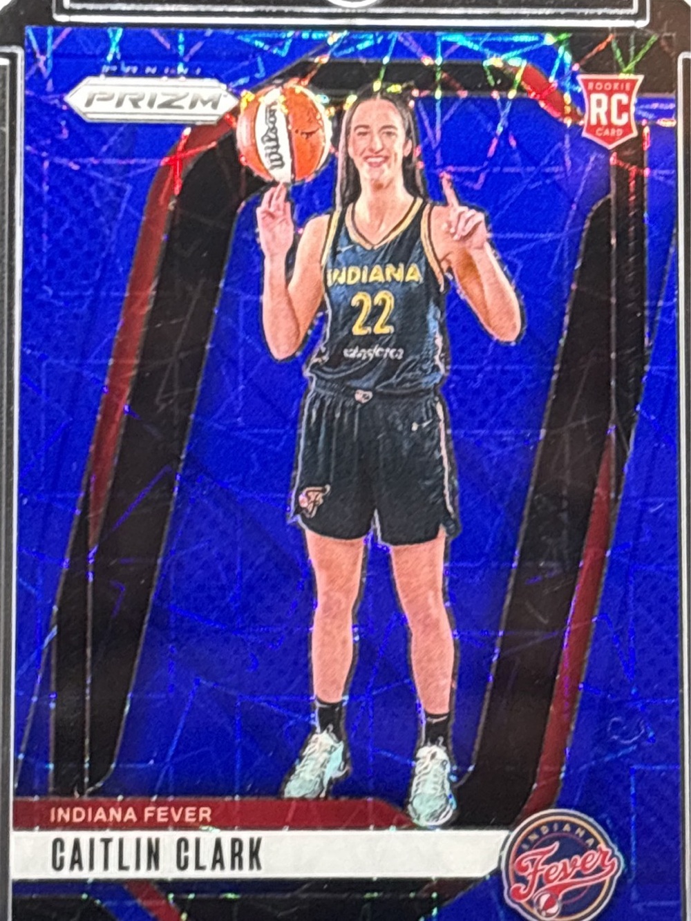 Panini Prizm Blue Cracked Ice Prizm Caitlin Clark Basketball Rookie Card